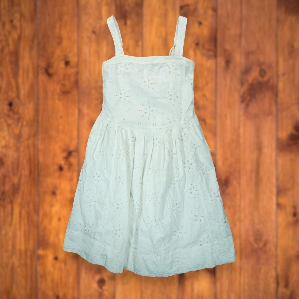 NWT FREE PEOPLE‎ Primavera Eyelet Midi Dress Embroidered Solid White Medium